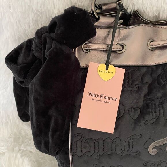 Juicy Couture Vintage Dreams Daydreamer Tote Bag Liquorice Gun Metal Rare NWT - Picture 2 of 8